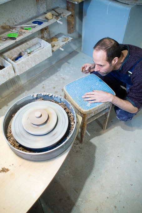 James and Tilla Waters in their workshop 2016